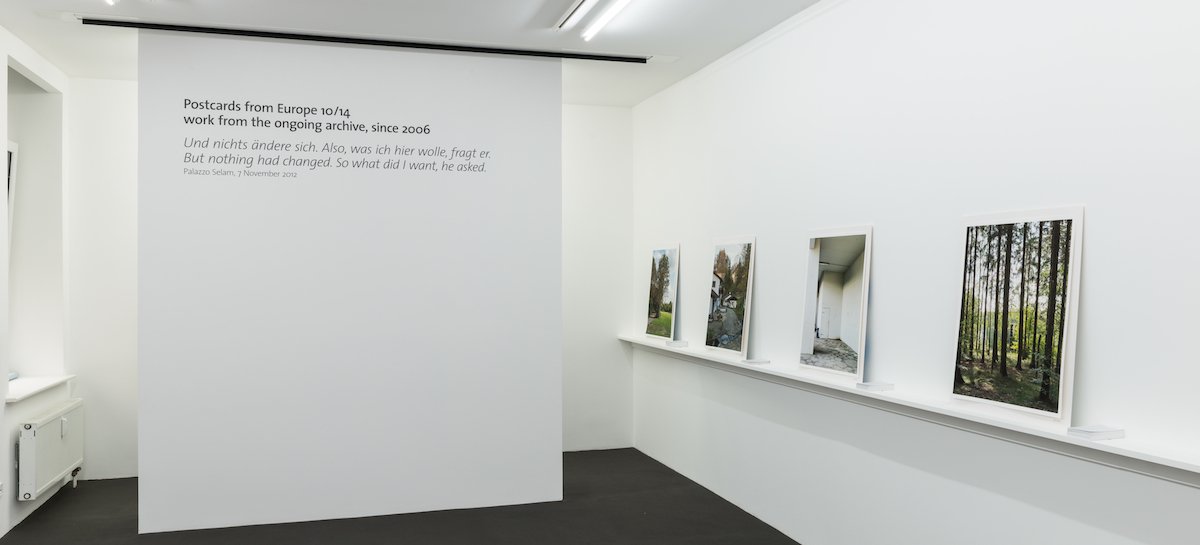 Ausstellungsansicht | Installation view: Eva Leitolf »Postcards from Europe 10/14«, Kehrer Galerie zum Europäischen Monat der Photographie 2014.